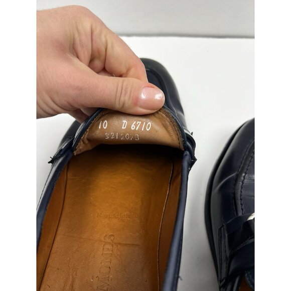 Allen Edmonds RANDOLPH Horse Bit Loafers Men’s 10 Shoes Leather Slip On Navy - Picture 5 of 13